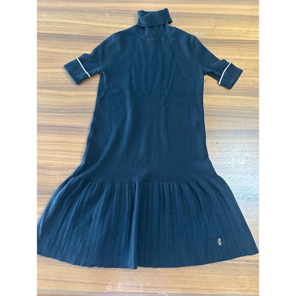 Juicy Couture Black Sweater Dress Gold Trim/Logo, Y2K, Preppy, Academia, Small - Picture 3 of 8
